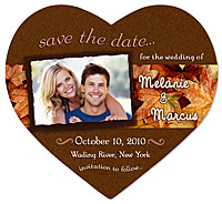 Autumn Leaves Photo Heart Save the Date Magnet